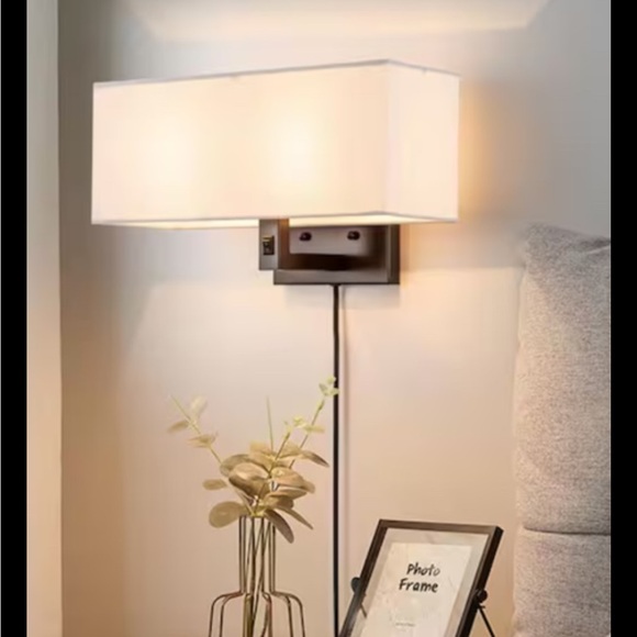 Cattleya Wall Sconce W/Linen Shade 2-Light Oil-Rubbed Bronze Up+Down Lighting - Picture 2 of 8